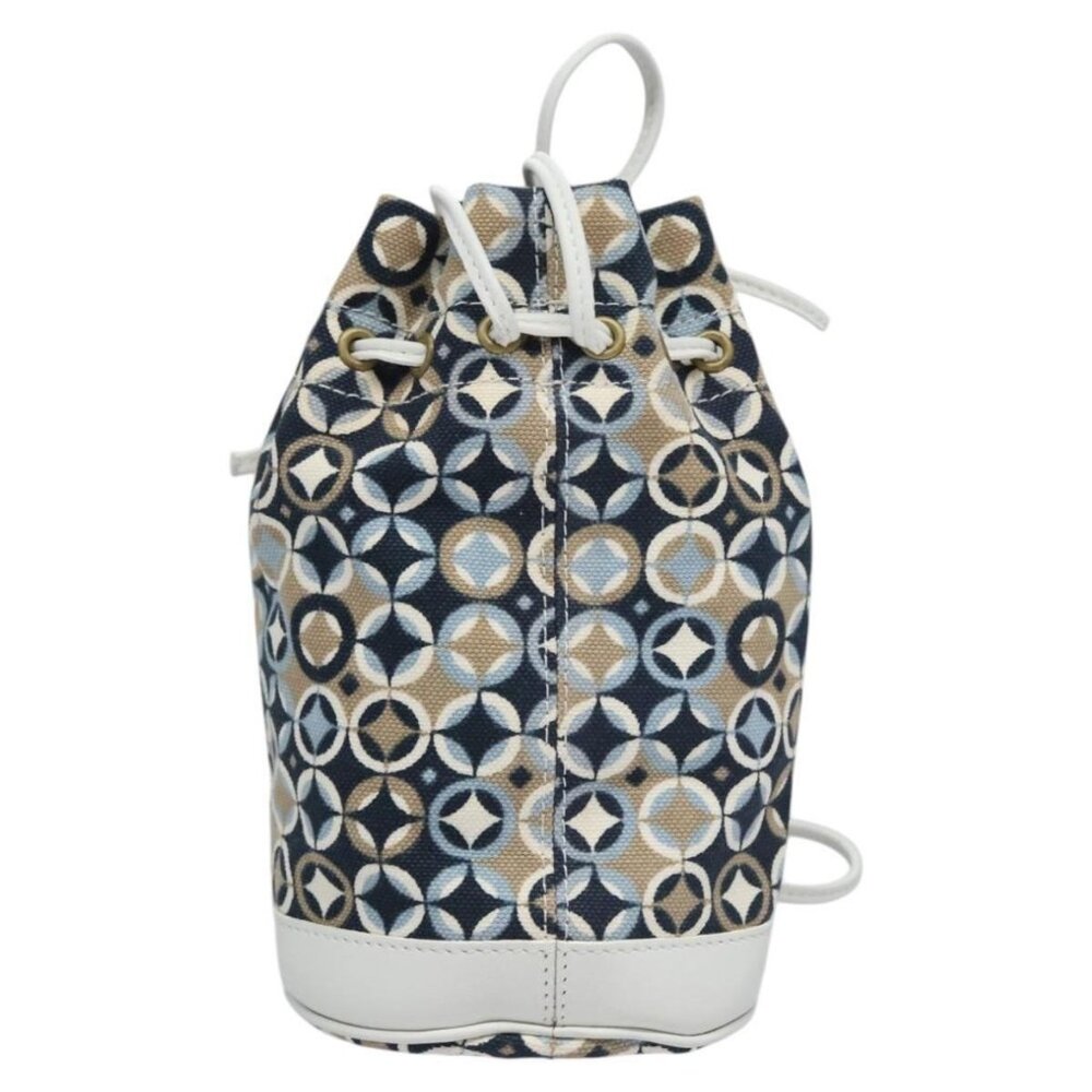 CELINE Shoulder Bag Canvas Blue Beige white Auth - Picture 12 of 16
